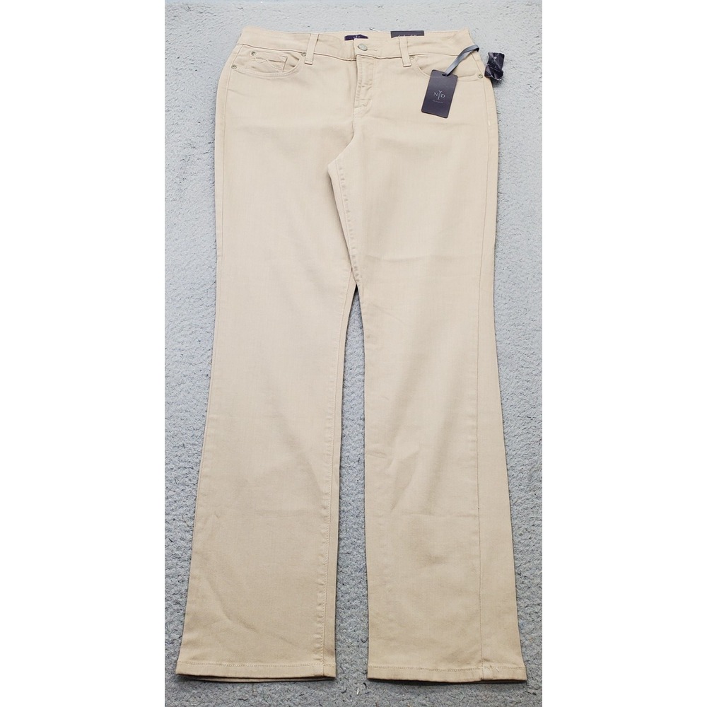 NYDJ Skinny Jeans Womens 12 Tan Medium Wash 5-Pocket Stretch Mid Rise Streetwear
